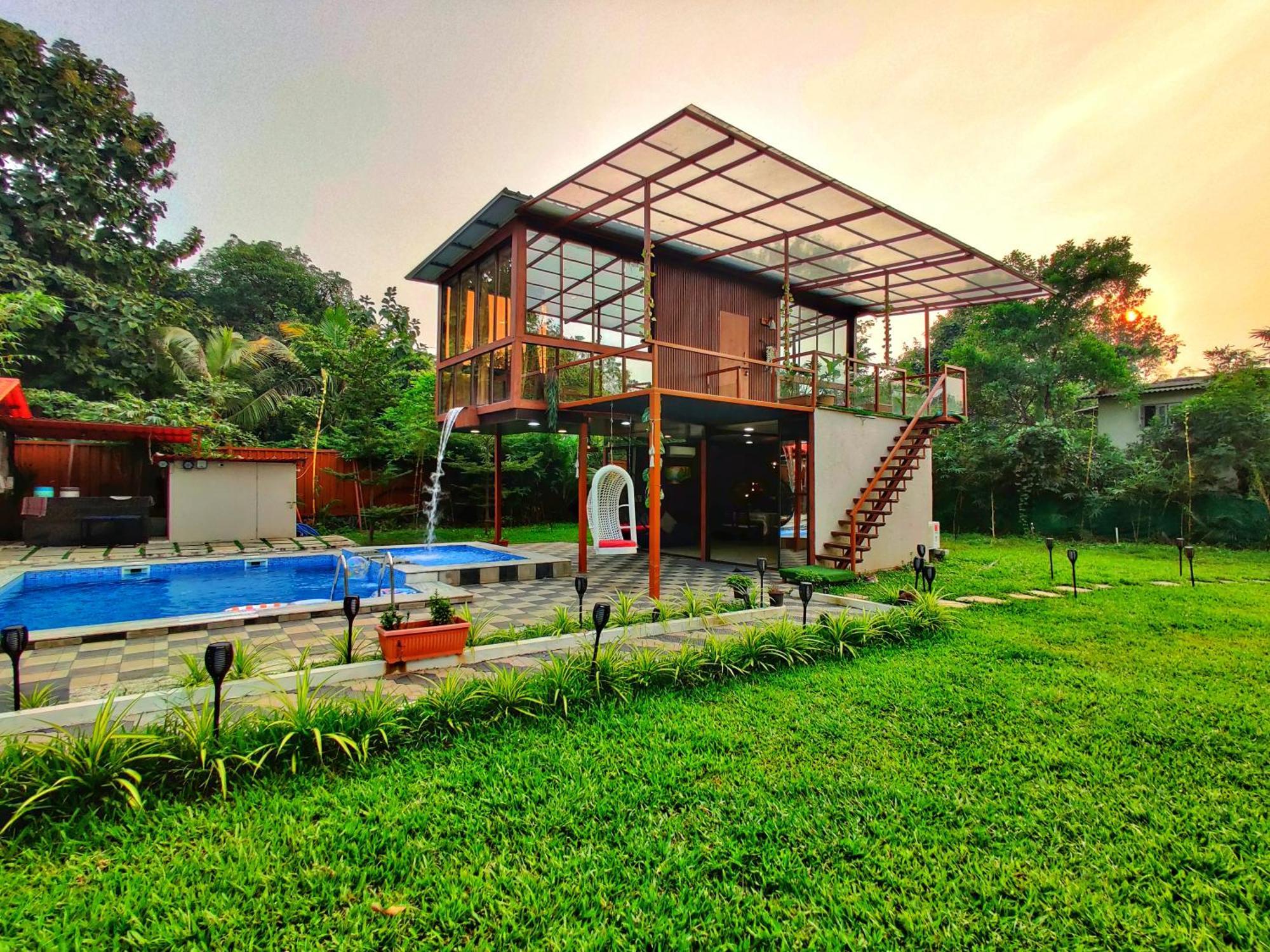 Crystal Springs Villa - A Picture-Perfect Retreat W Pool, Hammock, Gazebo Karjat Exterior photo